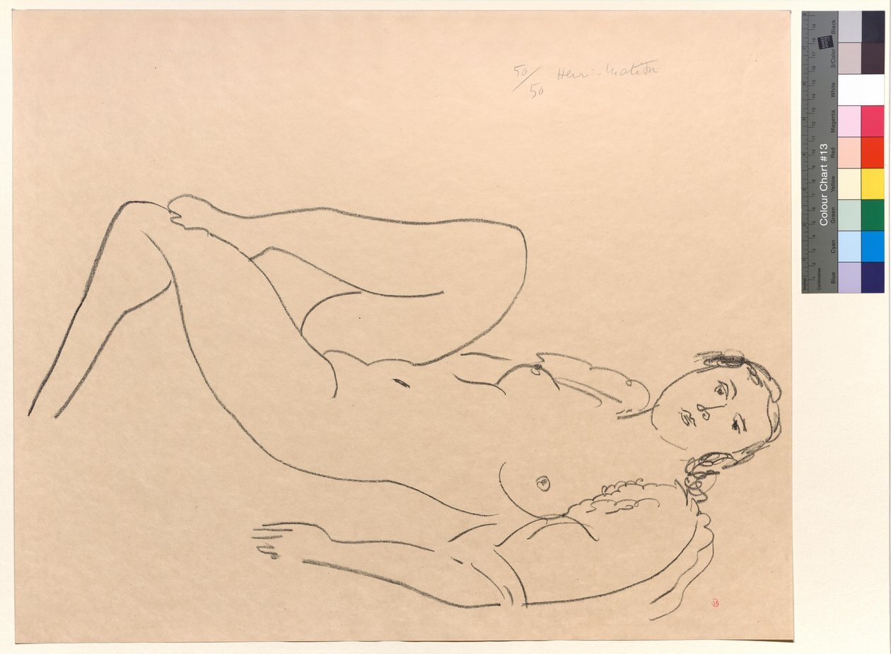 Nøgen kvinde, der ligger med bøjede ben af Henri Matisse