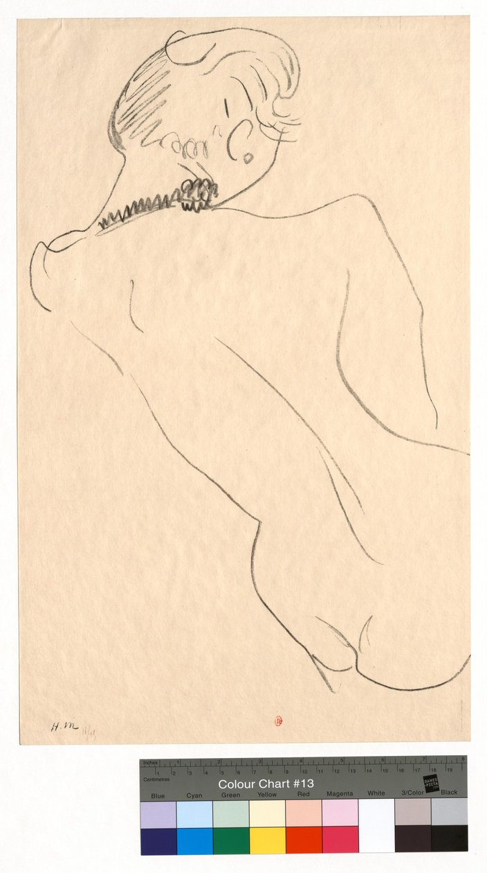 Figur set bagfra med sort halskæde af Henri Matisse