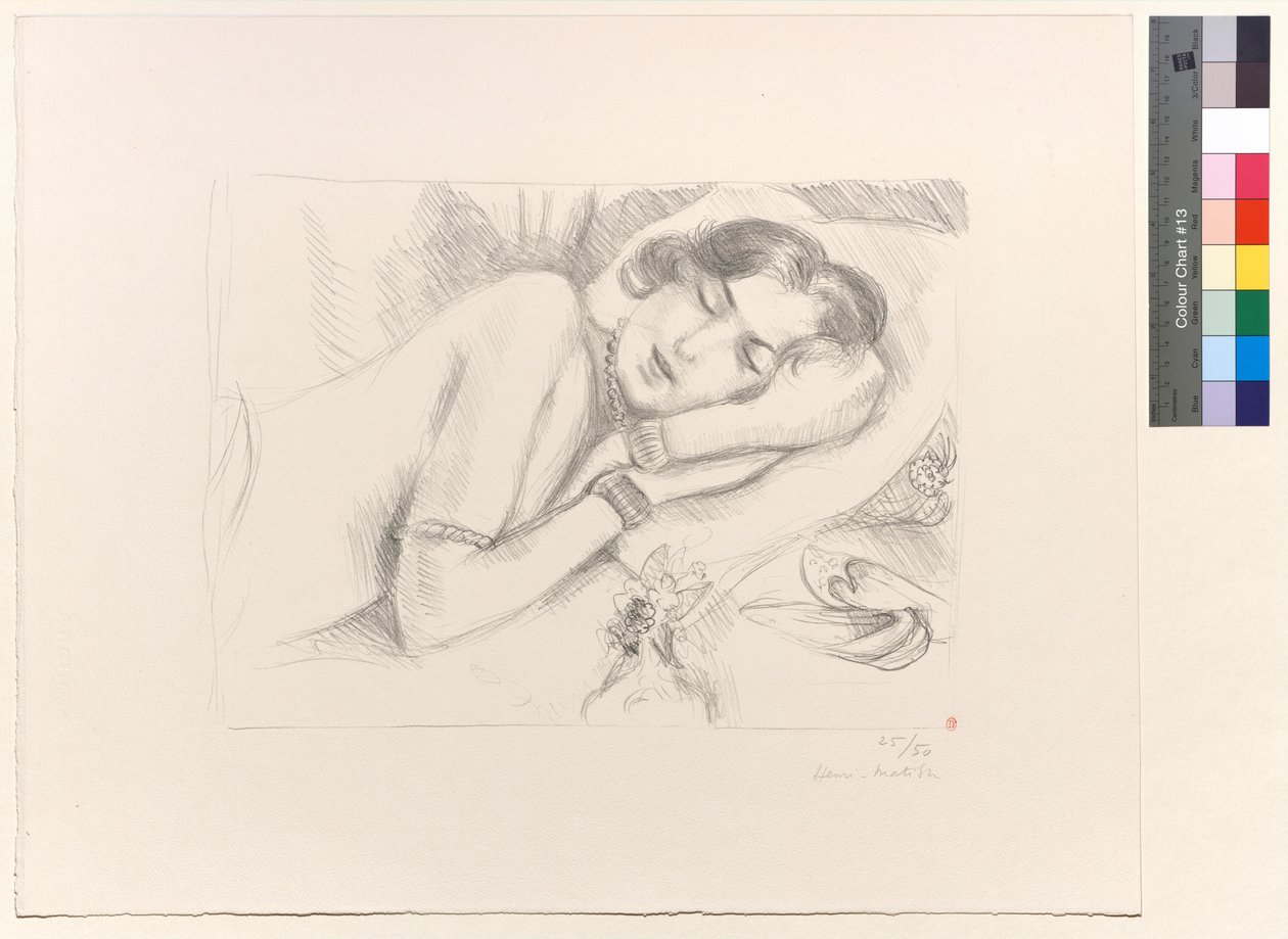 Sovende figur med tøfler af Henri Matisse