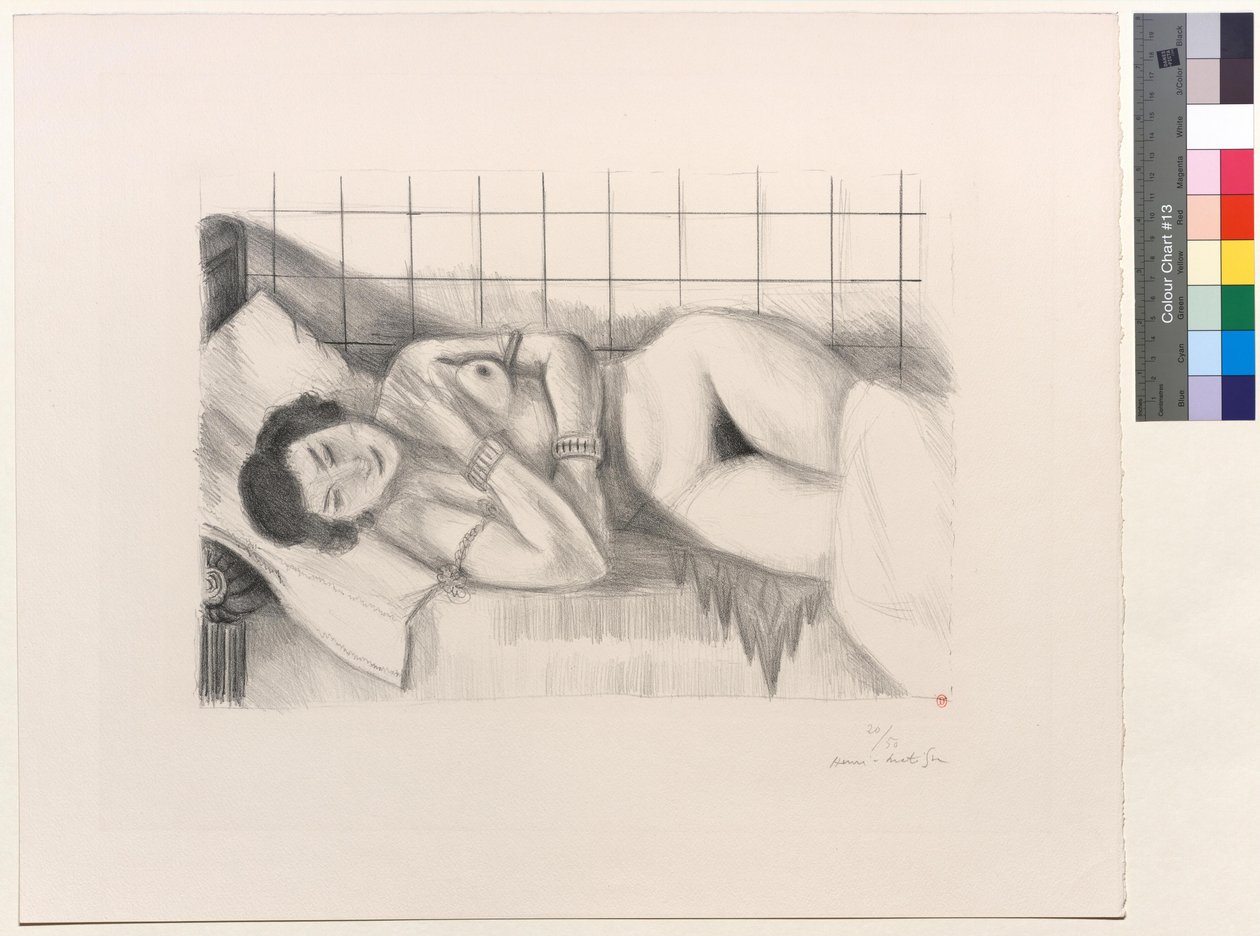 Sovende figur, sjal over benene af Henri Matisse