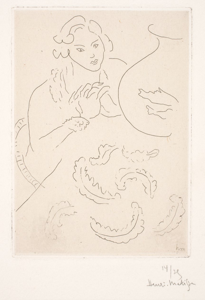 Figur ved siden af de gyldne fisk af Henri Matisse