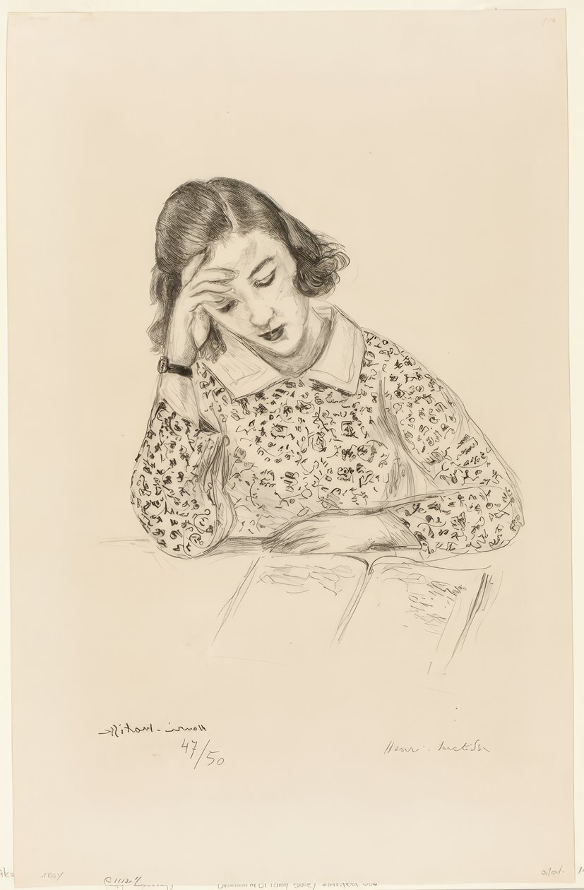 Pige, der læser af Henri Matisse