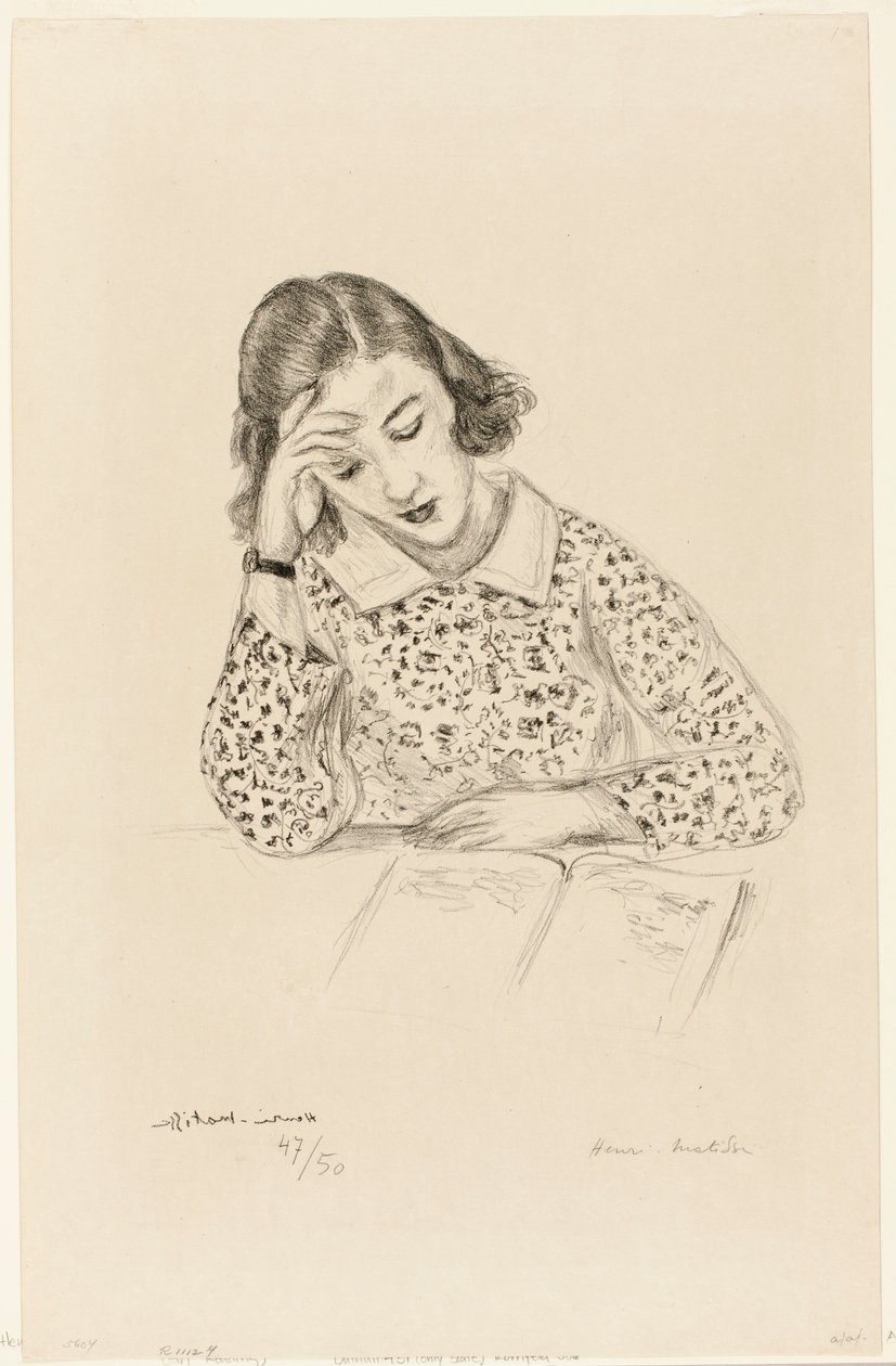 Pige, der læser af Henri Matisse