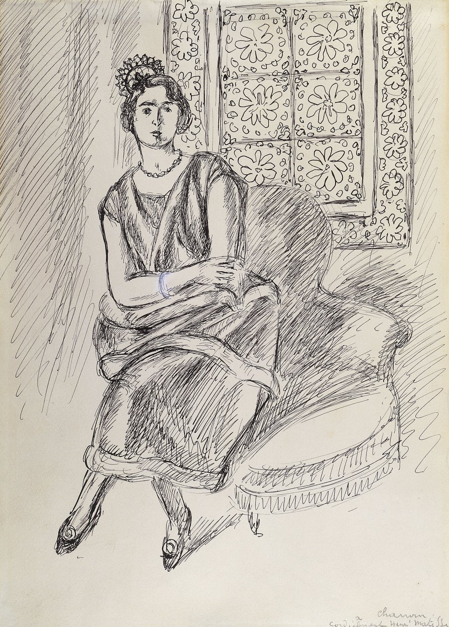 Henriette og Moucharabieh-vinduet af Henri Matisse