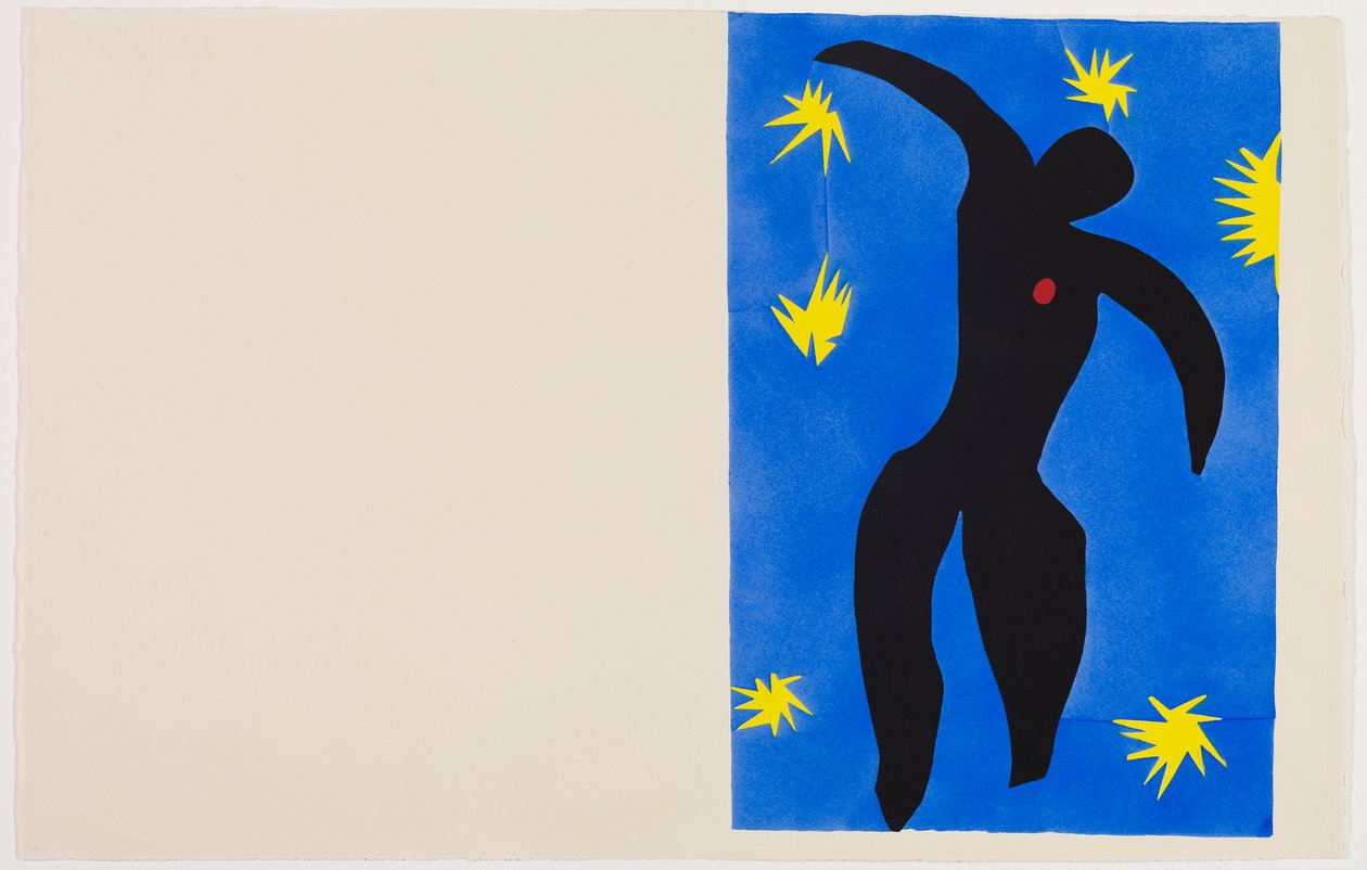 Icare, ca. 1943 (pochoir trykt med farvet blæk på vævet papir) af Henri Matisse