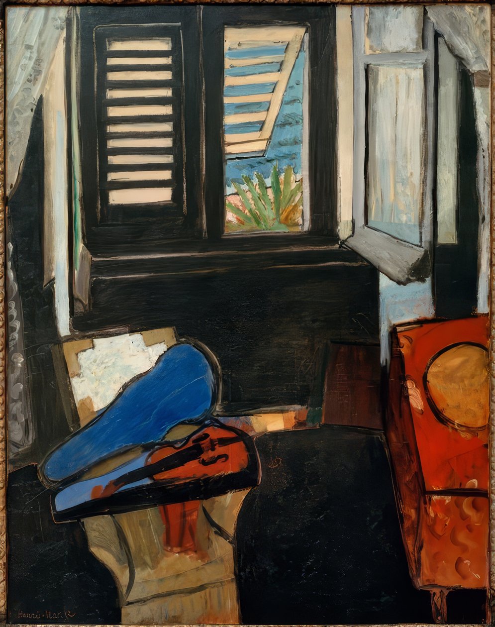 Interiør med violin af Henri Matisse