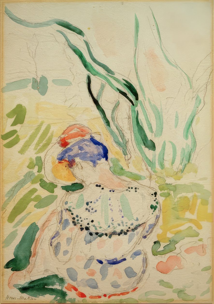 Ung kvinde siddende bagfra (Madame Matisse) af Henri Matisse