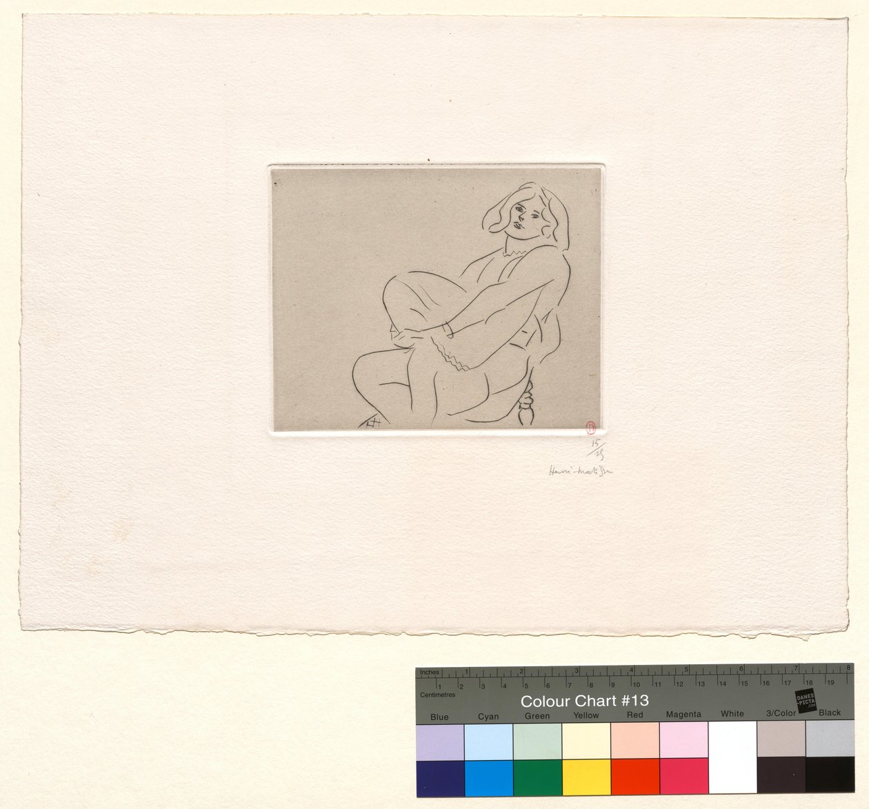 Ung kvinde, der omfavner sit venstre knæ af Henri Matisse