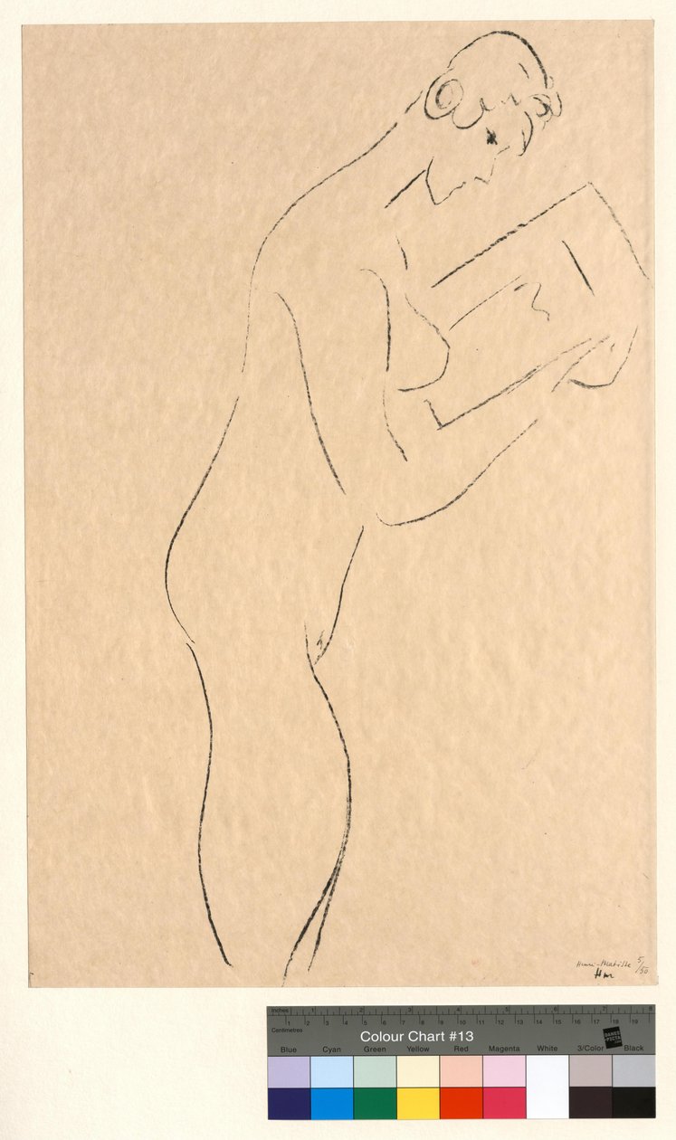 Læsning, nøgen i profil af Henri Matisse