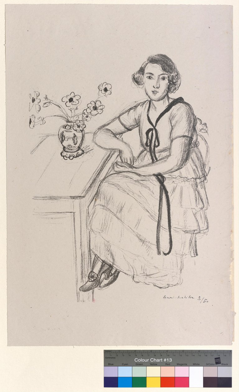 Den gule kjole med det sorte bånd af Henri Matisse