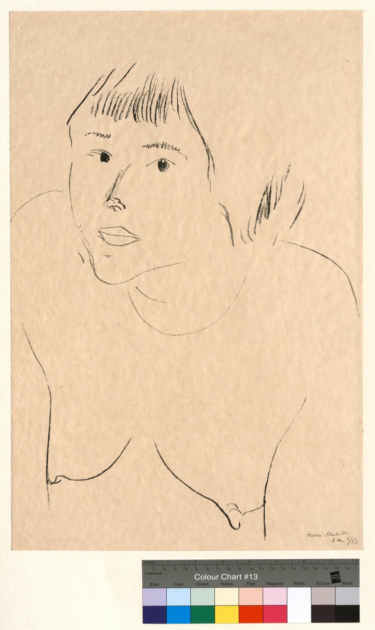 De sorte øjne (Nøgen kvinde, buste, forfra) af Henri Matisse