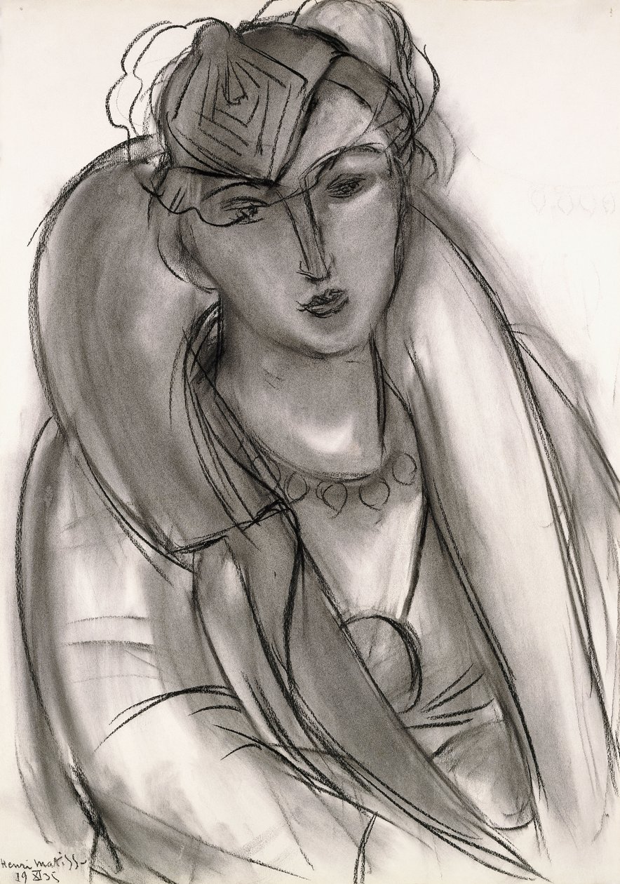 Lydia (studie til portræt i blå jakke) af Henri Matisse