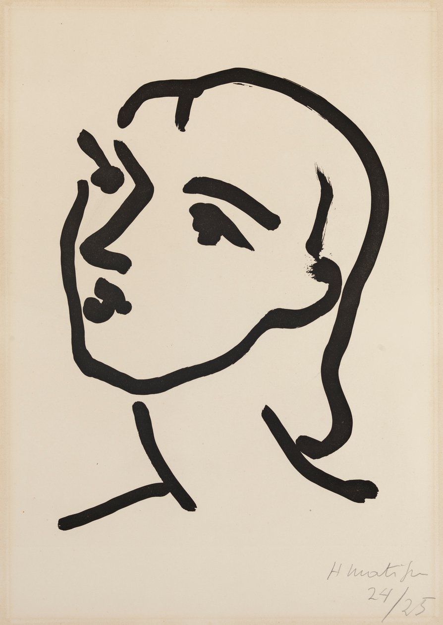 Nadia med glat hår af Henri Matisse