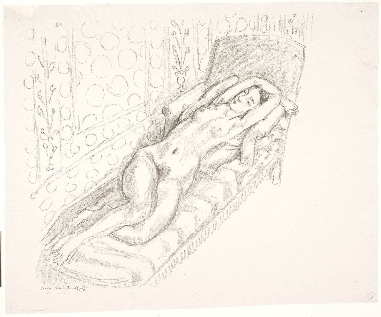 Nøgen kvinde, liggende på en chaiselong af Henri Matisse