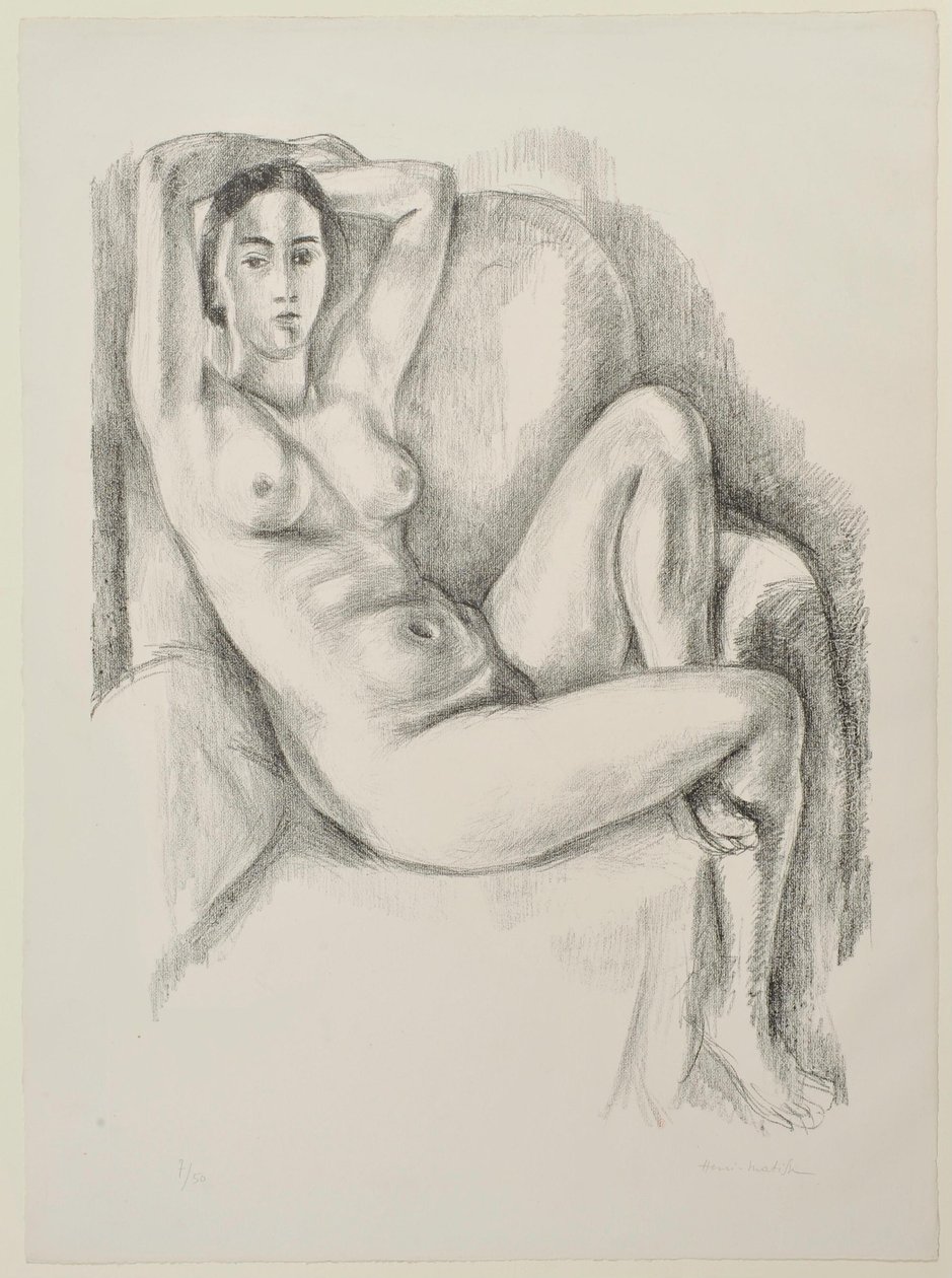 Nøgen med blå pude af Henri Matisse