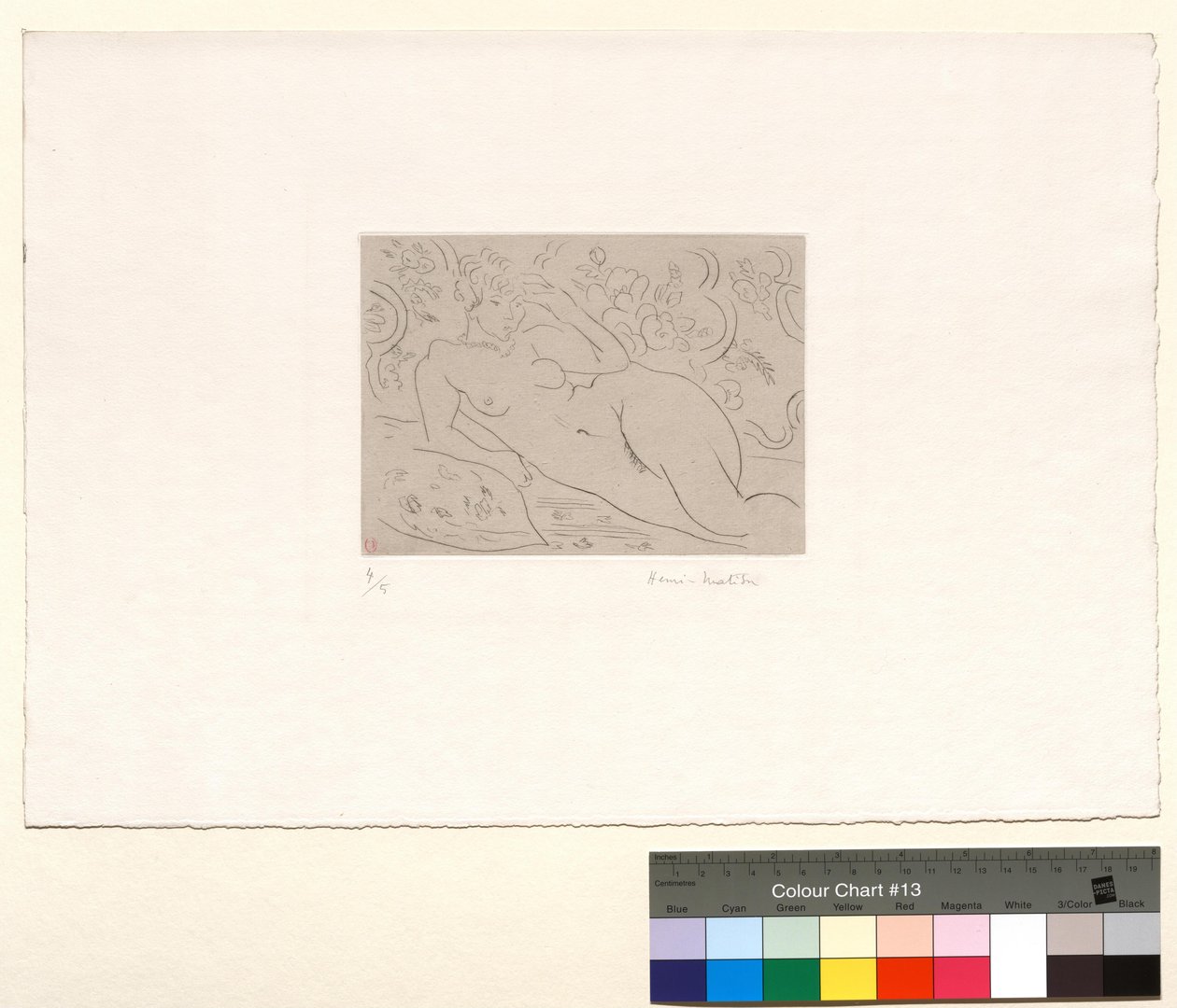 Nøgen, blomsterfyldt interiør af Henri Matisse