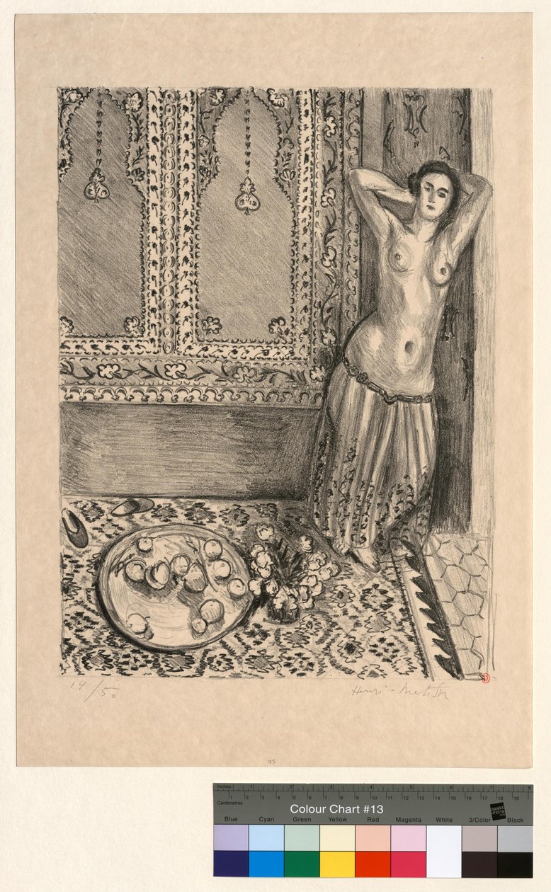 Stående odalisk med frugtfad af Henri Matisse