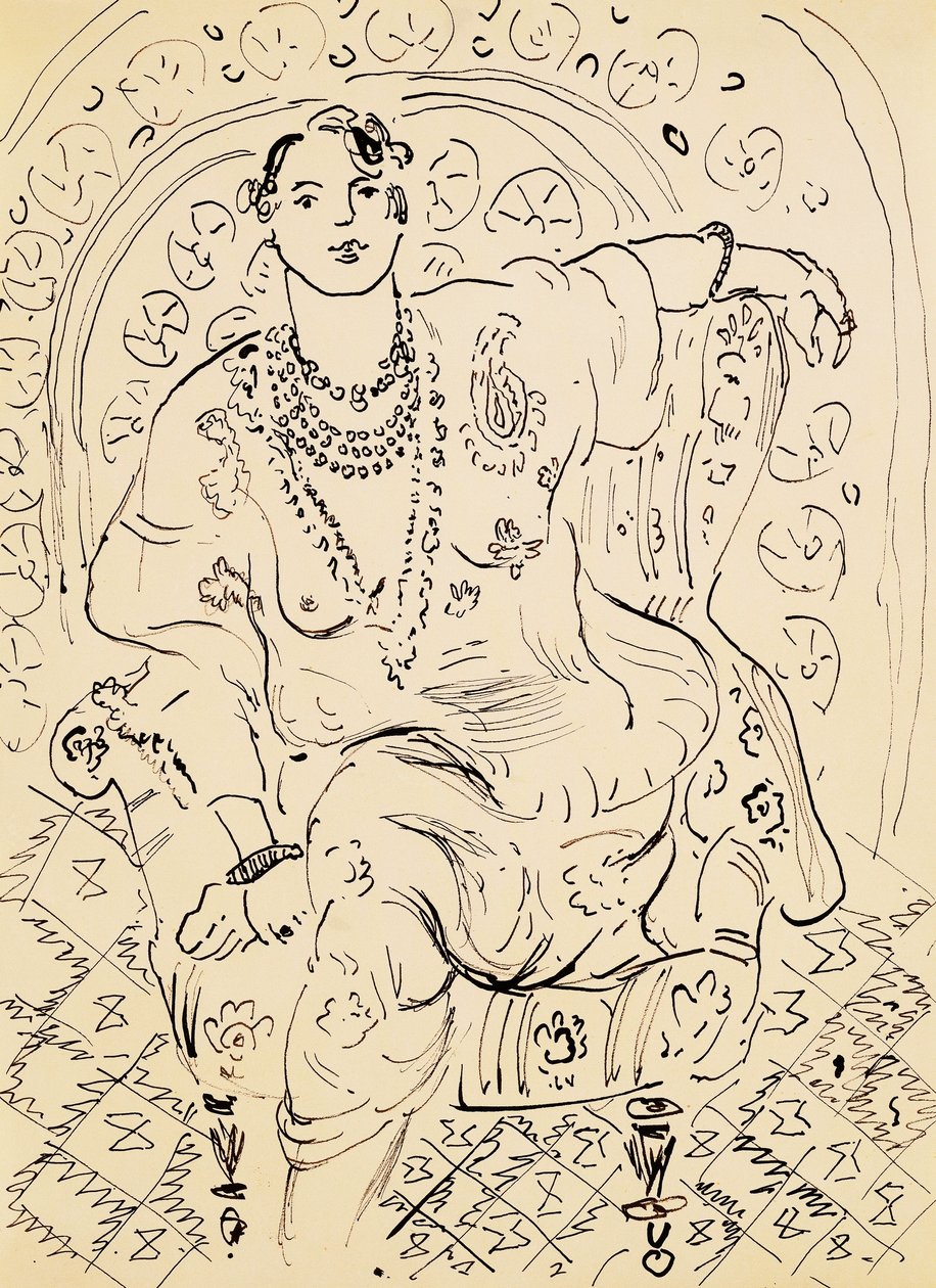 Odalisken med blomstret baggrund af Henri Matisse