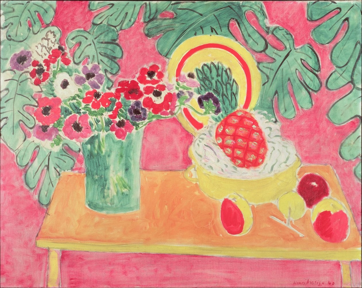 Ananas og anemoner af Henri Matisse