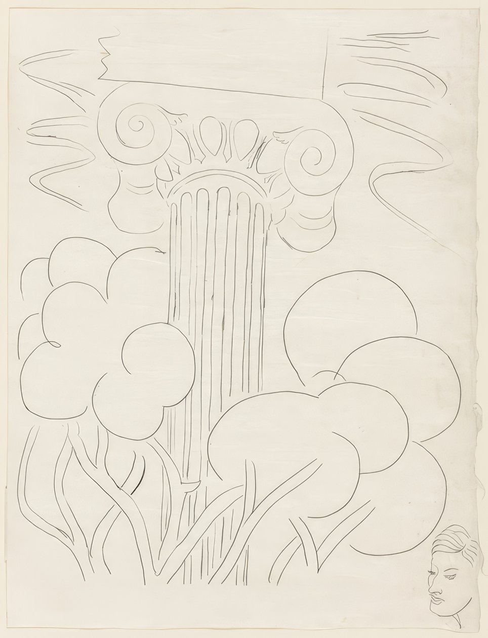 Flere sonetter: "A la nue accablante...", planche 29 fra Poesies de Mallarmé af Henri Matisse