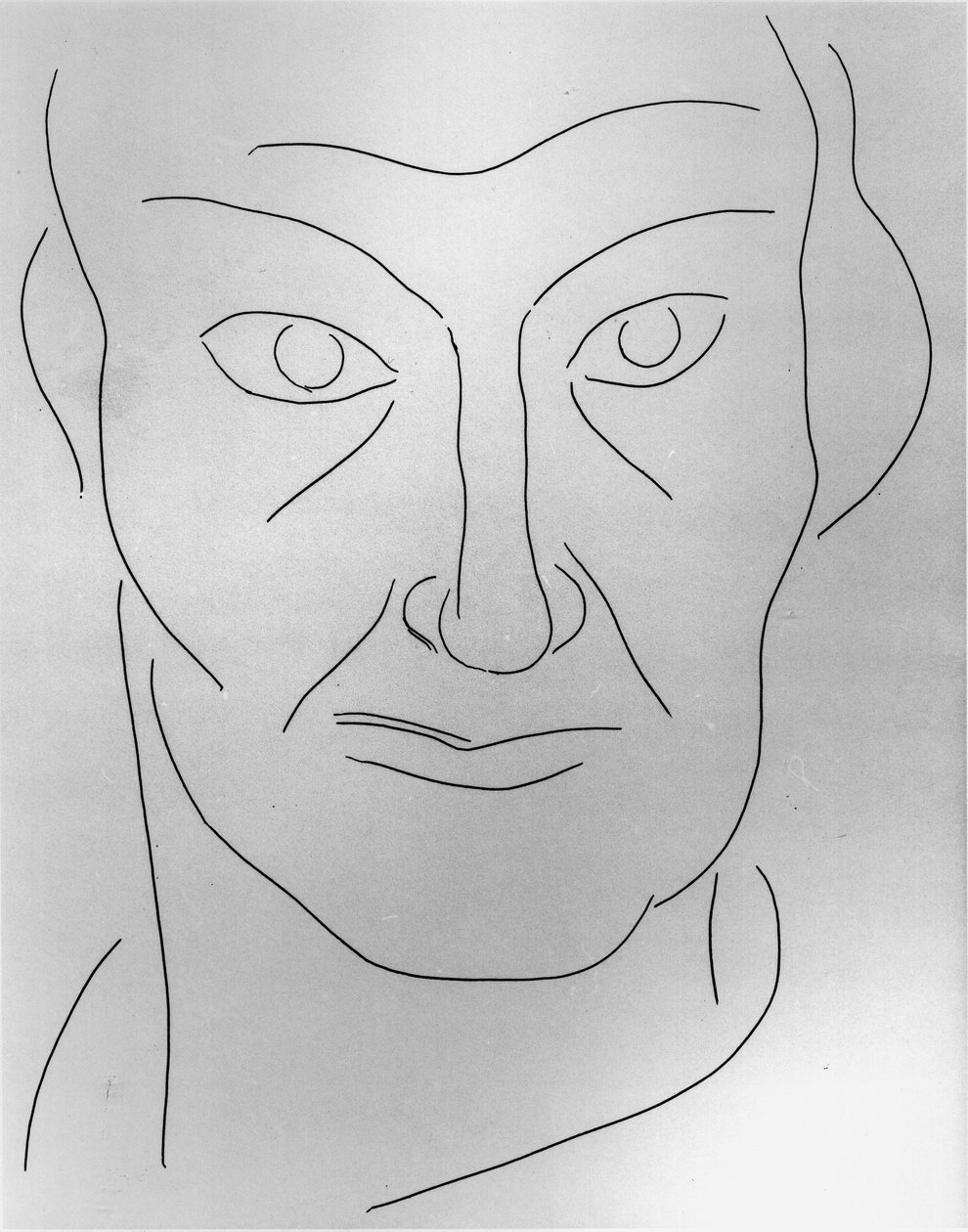 Portræt af Charles Baudelaire (1821-67), illustration til Digte af Stephane Mallarme (1842-98) 1932 (pen og blæk på papir) (s/h-foto) af Henri Matisse