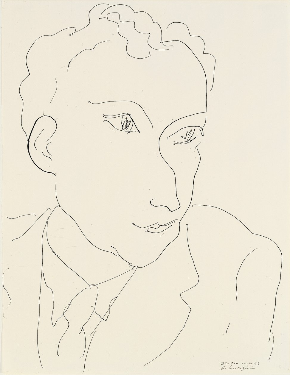 Portræt af Louis Aragon af Henri Matisse
