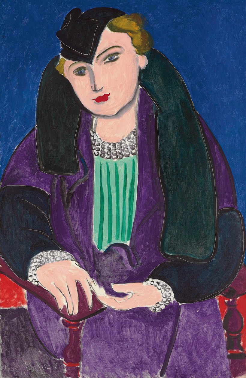 Portræt med blå frakke, af Henri Matisse