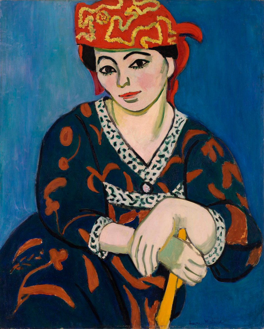 Rød madras-hovedbeklædning (Le Madras rouge) af Henri Matisse