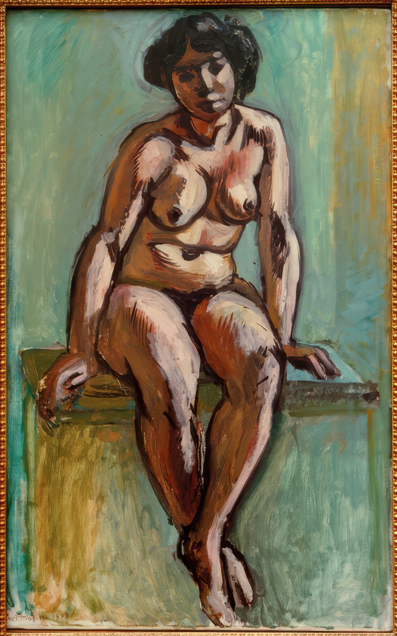 Siddende nøgen af Henri Matisse