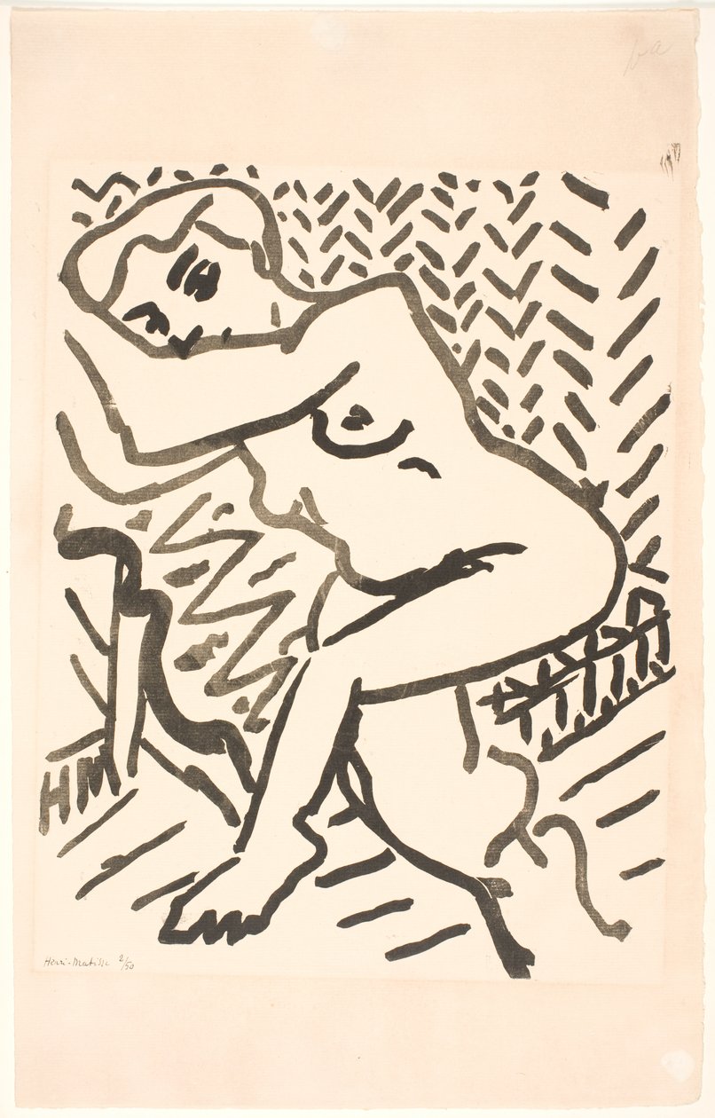 Siddende nøgen af Henri Matisse