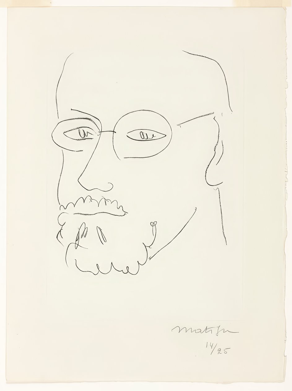 Selvportræt, trekvartbillede af Henri Matisse