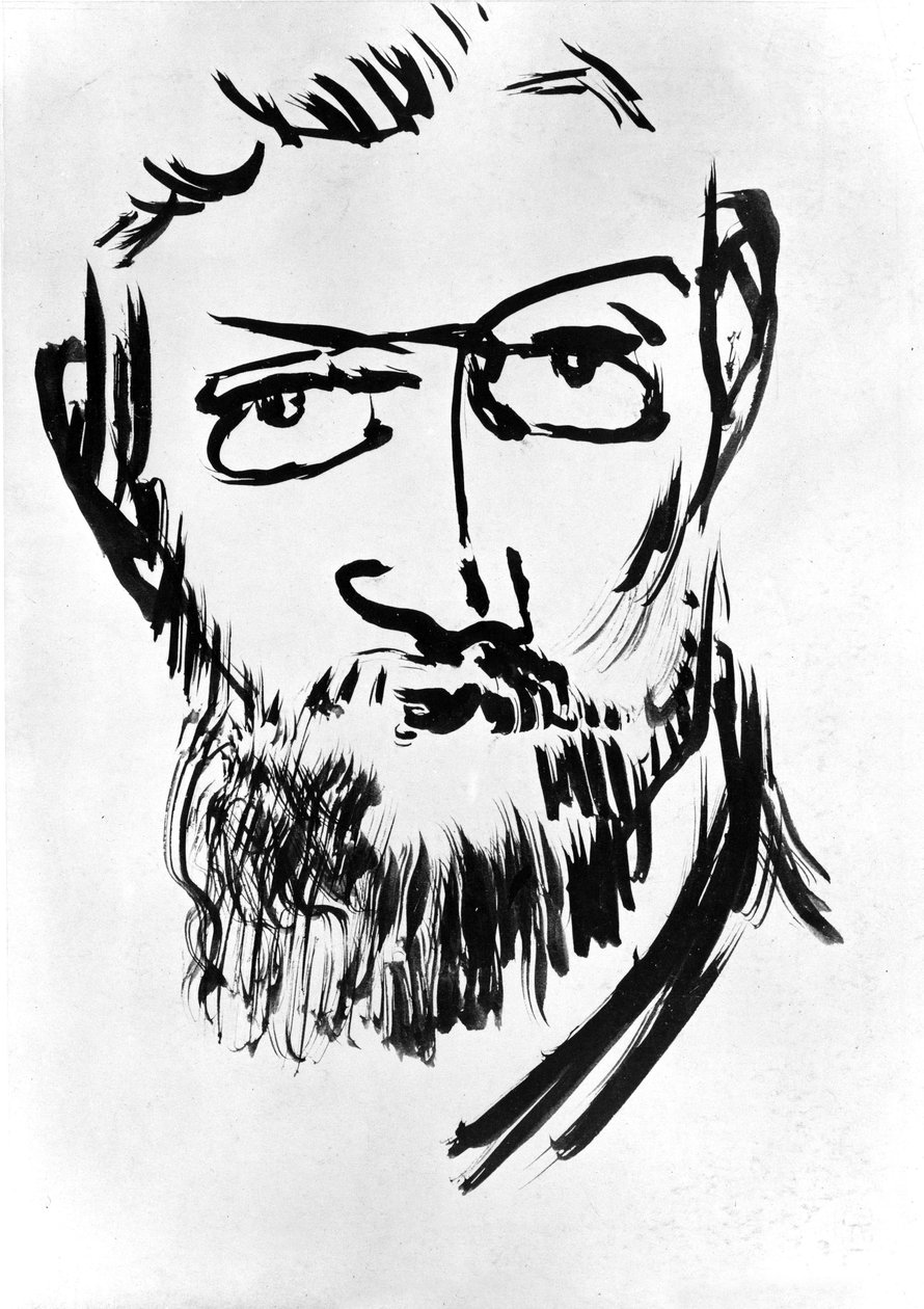 Selvportræt af Henri Matisse (1869-1954) ca. 1900 (tegning) af Henri Matisse