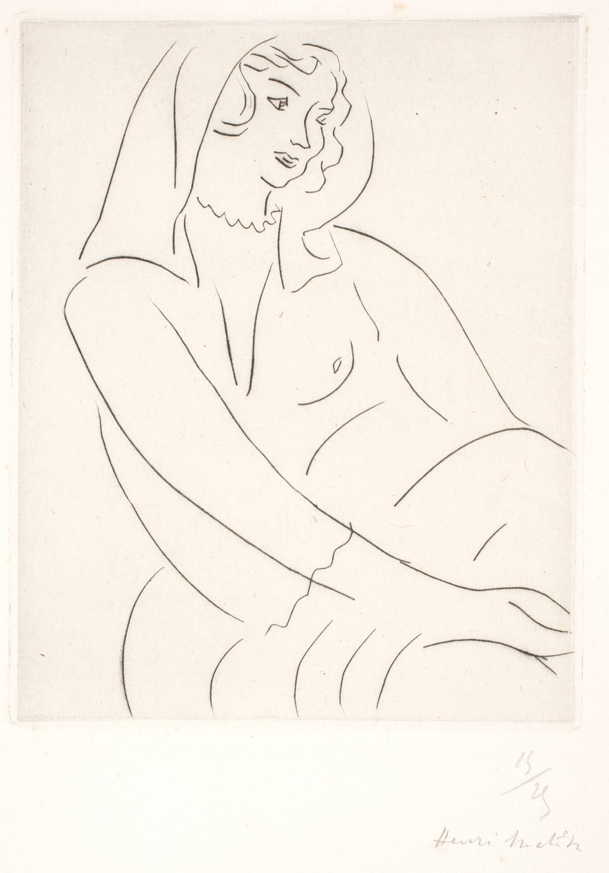 Siddende kvinde med slør af Henri Matisse