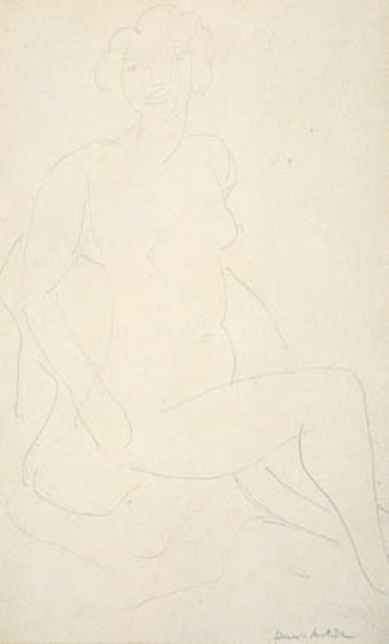 Siddende kvindelig model, vendt mod højre af Henri Matisse