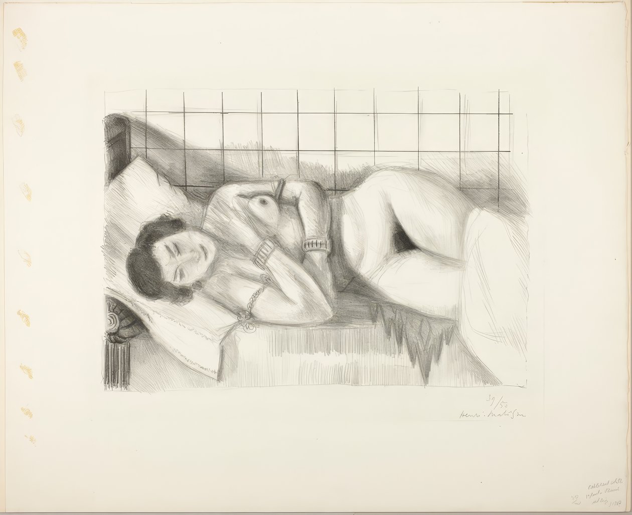 Sovende nøgen, hendes knæ dækket af et sjal af Henri Matisse