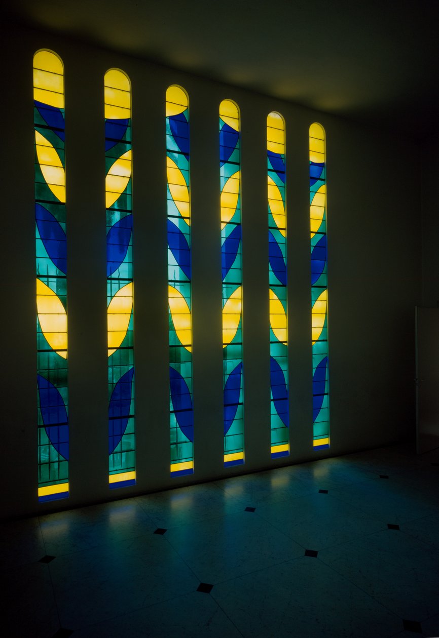 Glasmosaikvindue fra Rosaire-kapellet, også kendt som Matisse-kapellet af Henri Matisse