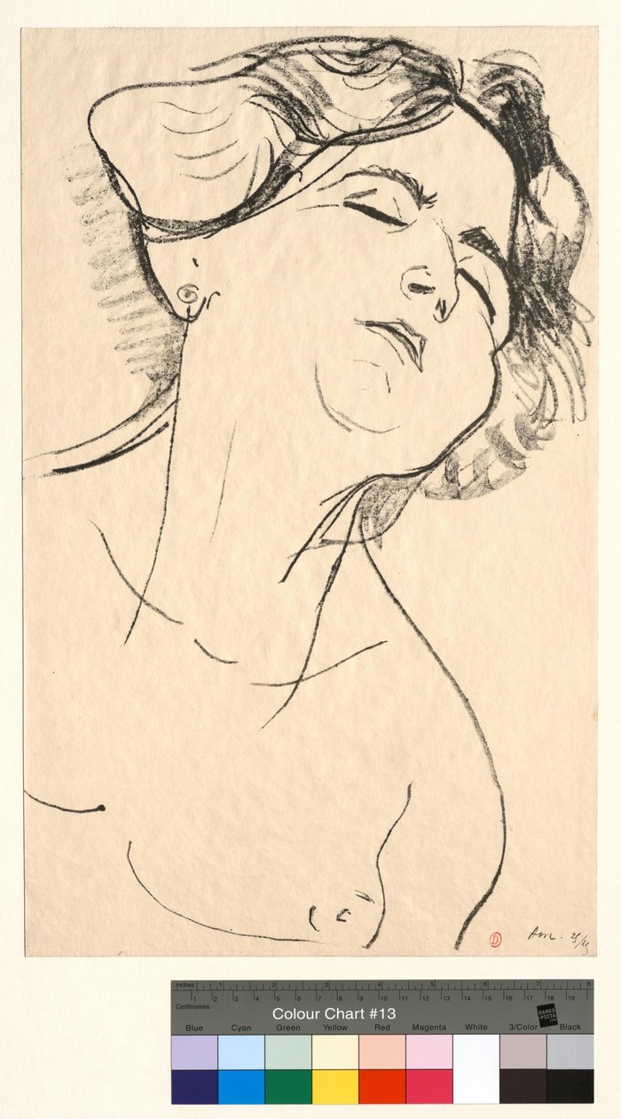 Kvindehoved, lukkede øjne af Henri Matisse