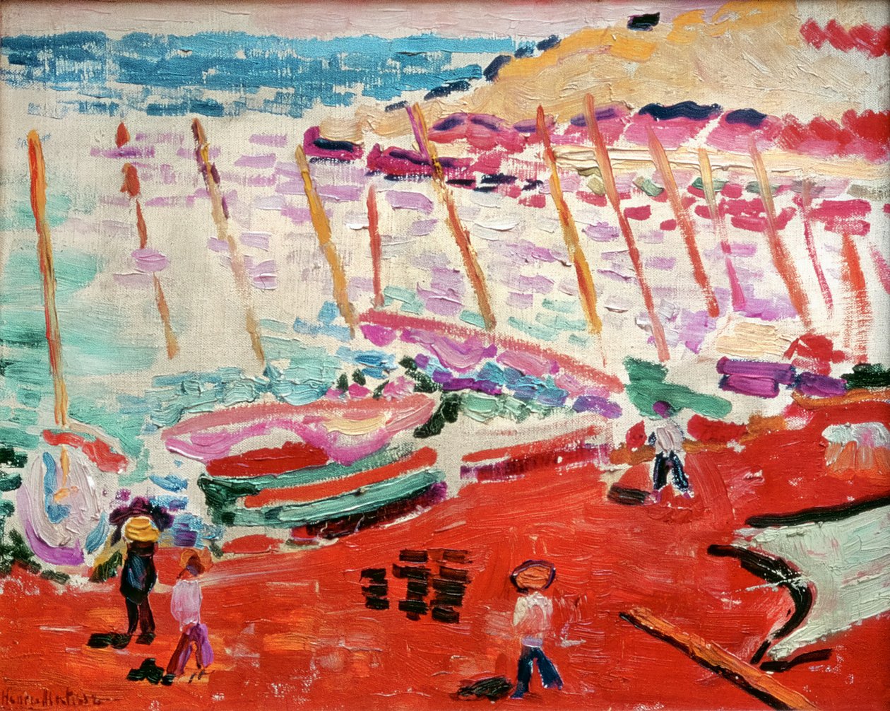 Den røde strand, Collioure, sommeren 1905 (olie på lærred) af Henri Matisse