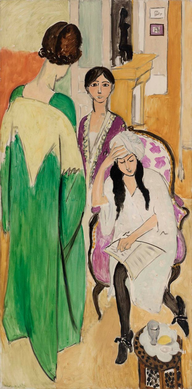Tre søstre med en afrikansk skulptur af Henri Matisse