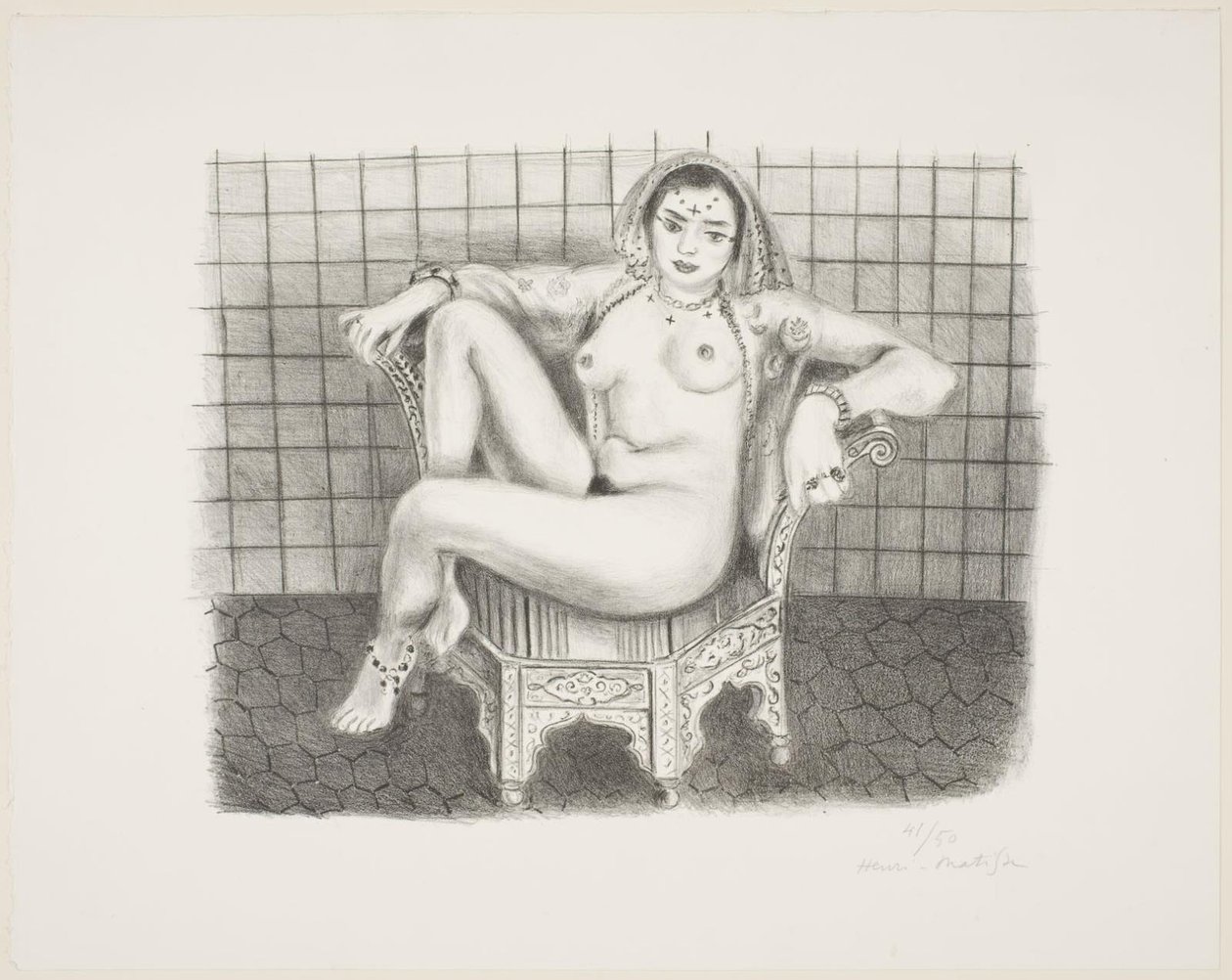 Ung hindu, siddende nøgen i en stol af Henri Matisse