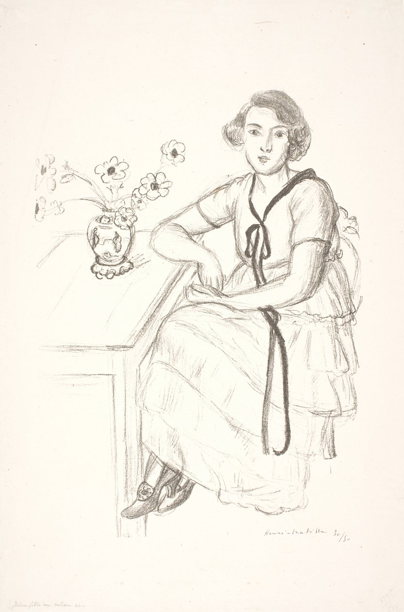 Ung kvinde med sort pyntebånd af Henri Matisse