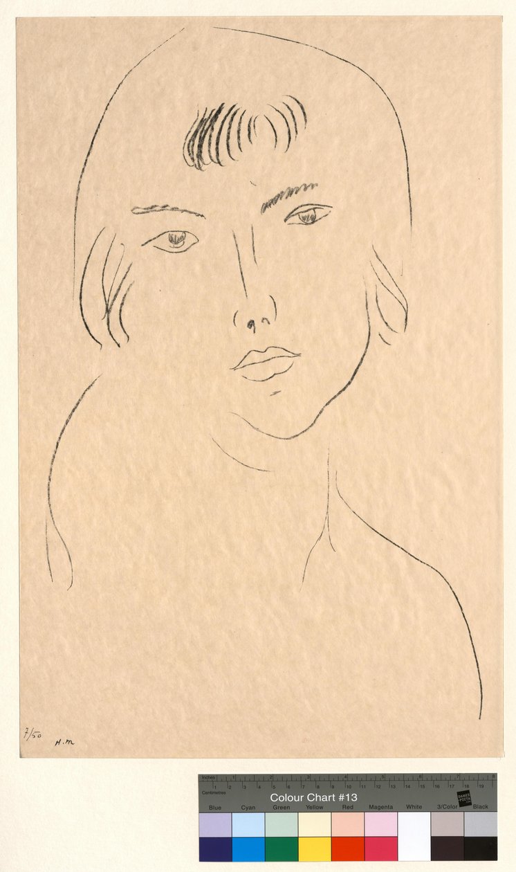 Ansigt med pandehår af Henri Matisse