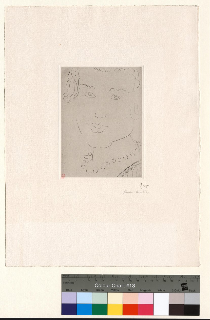 Ansigt med perlehalskæde af Henri Matisse