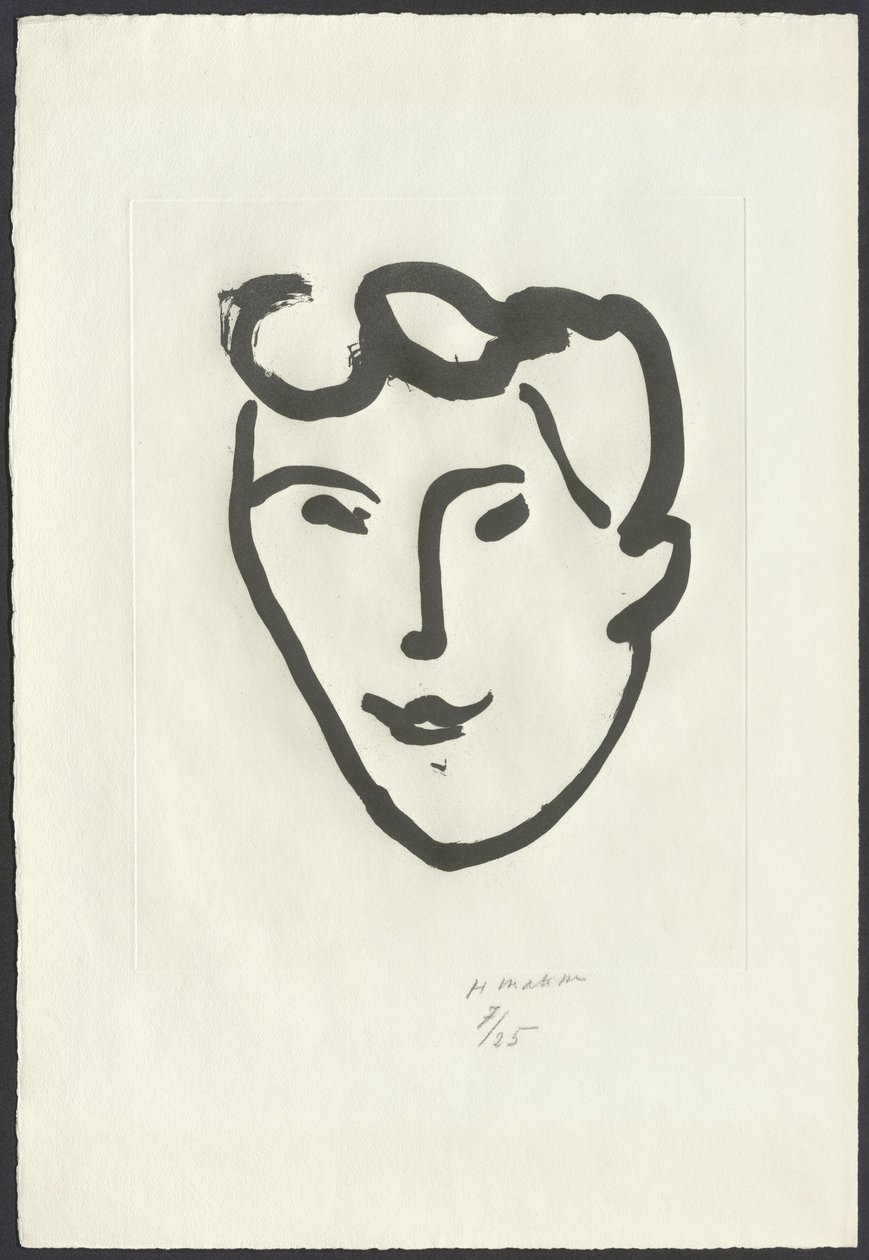 Kvindeansigt [Maske med ruller] af Henri Matisse