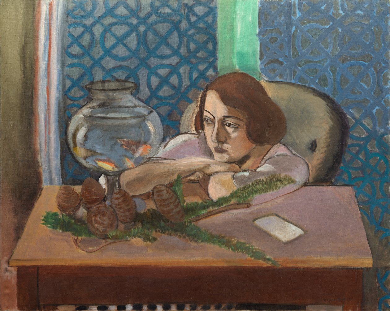 Kvinde foran et akvarium af Henri Matisse