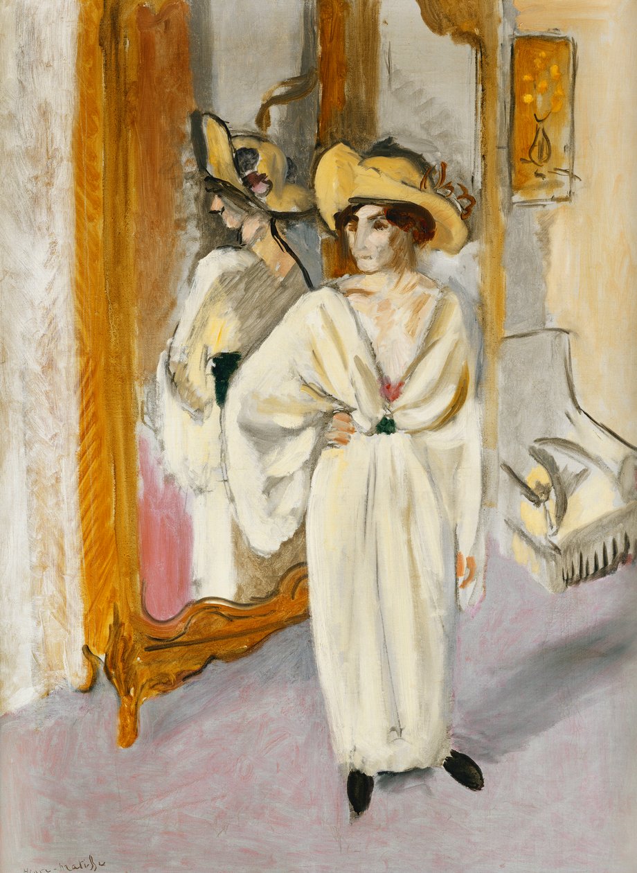 Kvinde i hvidt, ca. 1918-19 (olie på lærred) af Henri Matisse