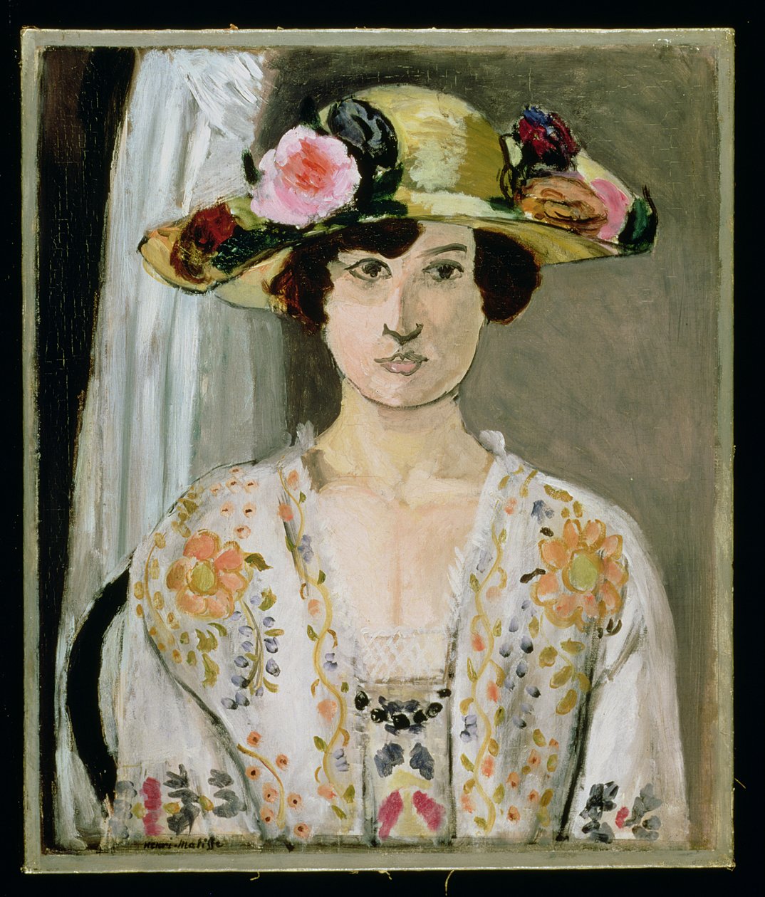 Kvinde med hat, ca. 1920 (olie på lærred) af Henri Matisse