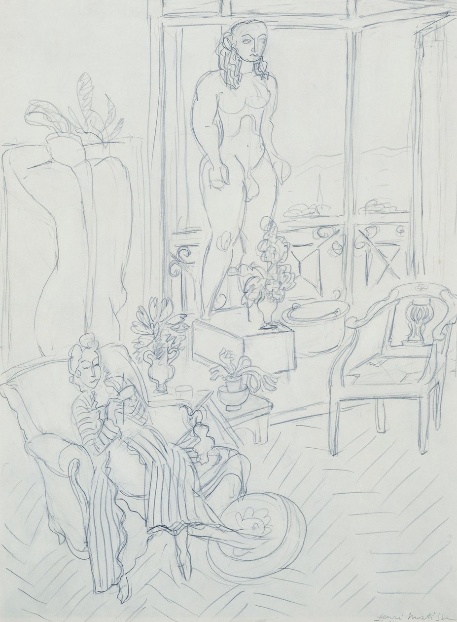 Kvinde i et interiør; Hotel Regina, Cimiez, Nice af Henri Matisse