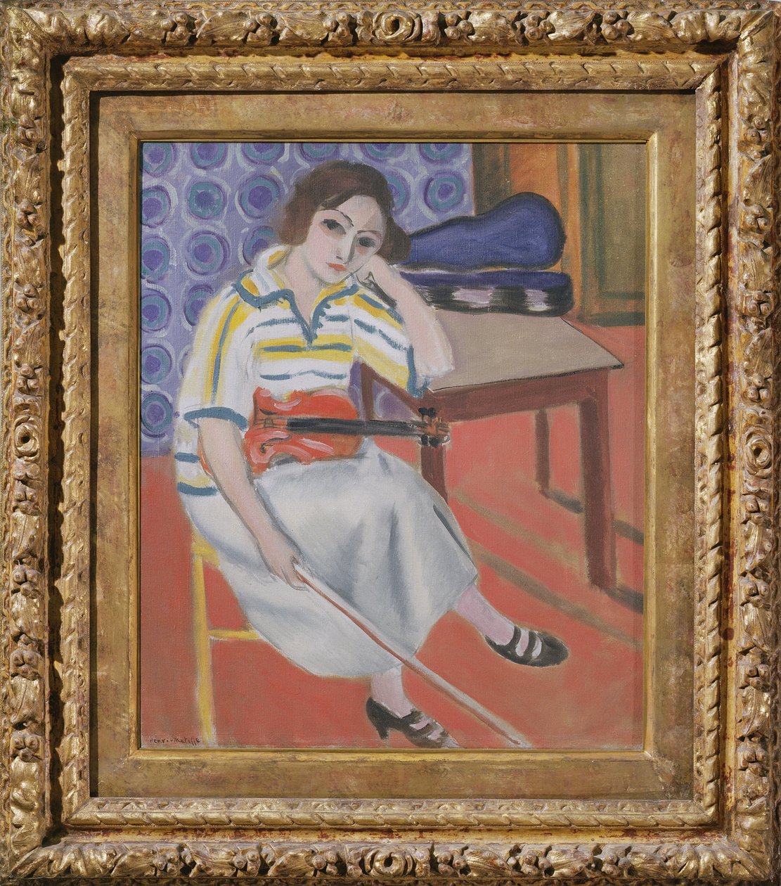 Kvinde med violin, ca. 1921-23 (olie på lærred) af Henri Matisse