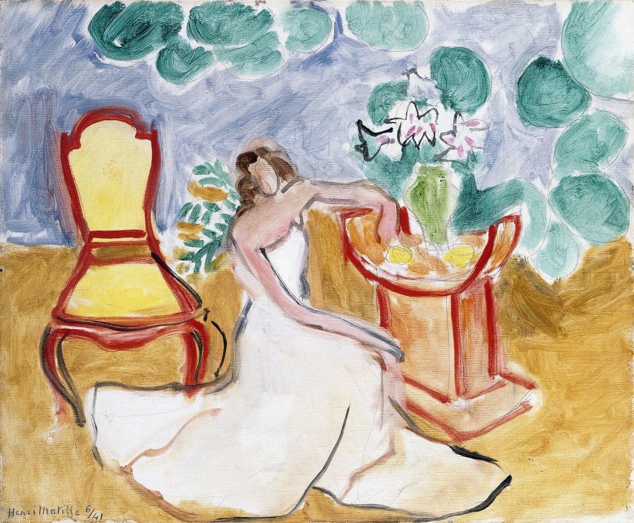 Ung pige i hvid kjole af Henri Matisse